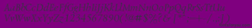 Lzr2-Schriftart – Schwarze Schriften auf violettem Hintergrund