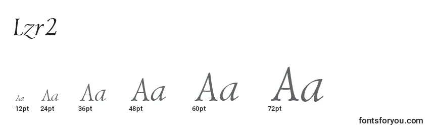 Размеры шрифта Lzr2