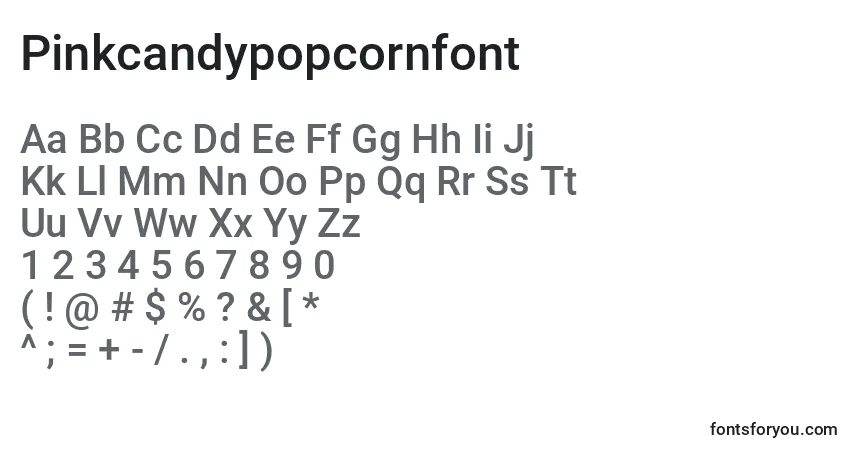 Schriftart Pinkcandypopcornfont – Alphabet, Zahlen, spezielle Symbole