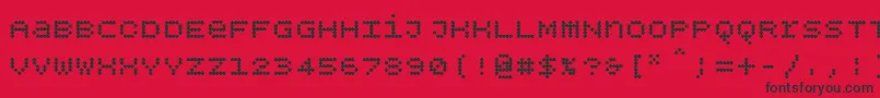 フォントBpdotsunicaseplusbold – 赤い背景に黒い文字
