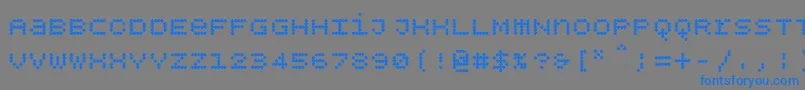 Fonte Bpdotsunicaseplusbold – fontes azuis em um fundo cinza
