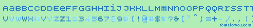 Bpdotsunicaseplusbold Font – Blue Fonts on Green Background