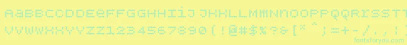 Más sobre la fuente Bpdotsunicaseplusbold fuente Bpdotsunicaseplusbold – Fuentes Verdes Sobre Fondo Amarillo
