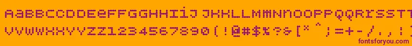 Bpdotsunicaseplusbold Font – Purple Fonts on Orange Background
