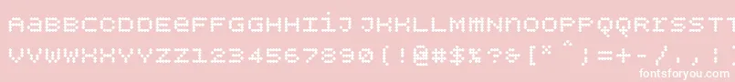 Bpdotsunicaseplusbold-Schriftart – Weiße Schriften auf rosa Hintergrund