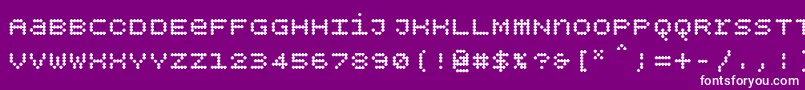 Шрифт Bpdotsunicaseplusbold – белые шрифты на фиолетовом фоне