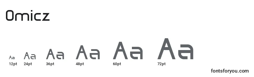 Omicz Font Sizes