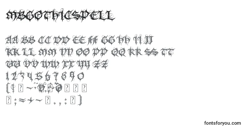 A fonte MbGothicSpell – alfabeto, números, caracteres especiais