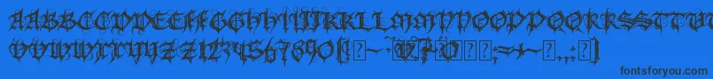 フォントMbGothicSpell – 黒い文字の青い背景