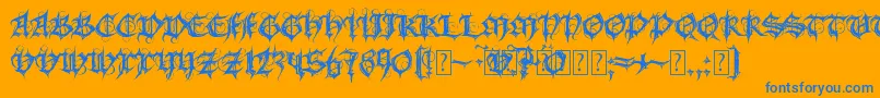 fuente MbGothicSpell – Fuentes Azules Sobre Fondo Naranja