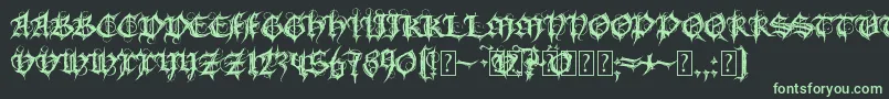 MbGothicSpell-Schriftart – Grüne Schriften auf schwarzem Hintergrund