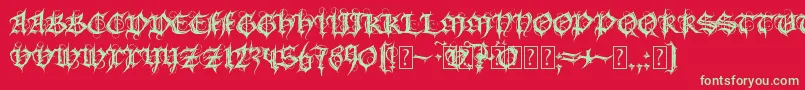 MbGothicSpell-fontti – vihreät fontit punaisella taustalla