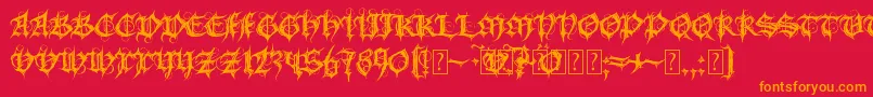 fuente MbGothicSpell – Fuentes Naranjas Sobre Fondo Rojo