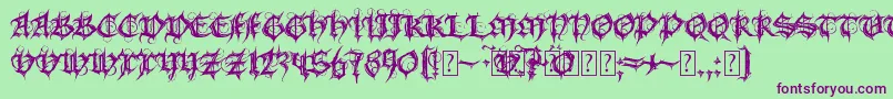 Police MbGothicSpell – polices violettes sur fond vert
