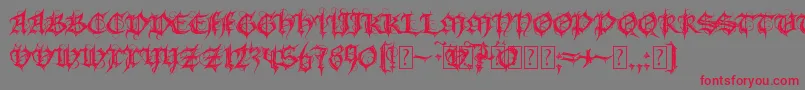 MbGothicSpell Font – Red Fonts on Gray Background