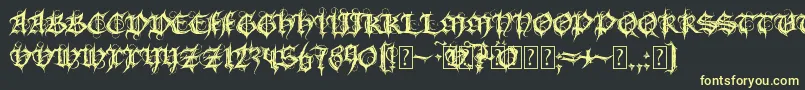 MbGothicSpell-Schriftart – Gelbe Schriften auf schwarzem Hintergrund