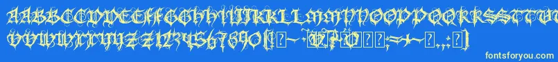 fuente MbGothicSpell – Fuentes Amarillas Sobre Fondo Azul