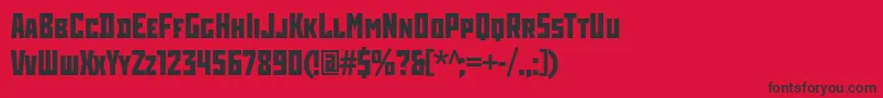 フォントRodchenkocondcBold – 赤い背景に黒い文字