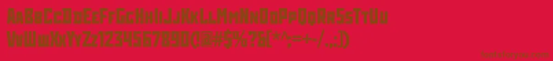 RodchenkocondcBold Font – Brown Fonts on Red Background