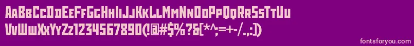 RodchenkocondcBold Font – Pink Fonts on Purple Background