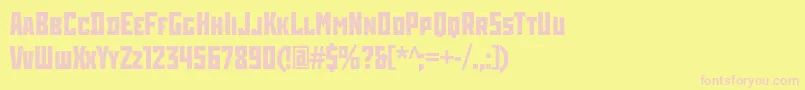 RodchenkocondcBold Font – Pink Fonts on Yellow Background