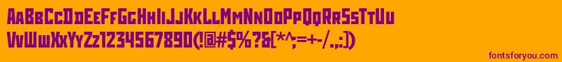 フォントRodchenkocondcBold – オレンジの背景に紫のフォント