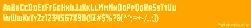 RodchenkocondcBold Font – Yellow Fonts on Orange Background