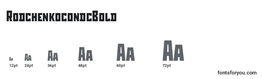 RodchenkocondcBold Font Sizes