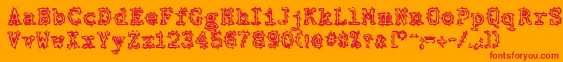 Zone23Nickmolloy Font – Red Fonts on Orange Background