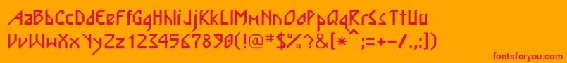 Nourse Font – Red Fonts on Orange Background