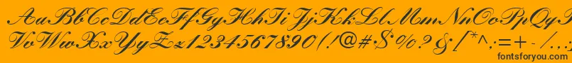 KuenstlerScriptLtBlack-Schriftart – Schwarze Schriften auf orangefarbenem Hintergrund