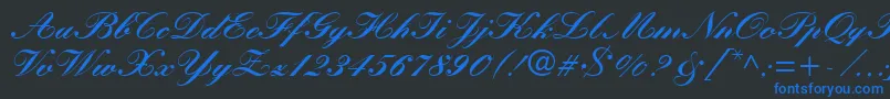 KuenstlerScriptLtBlack Font – Blue Fonts on Black Background