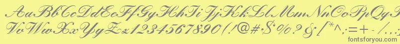 KuenstlerScriptLtBlack Font – Gray Fonts on Yellow Background