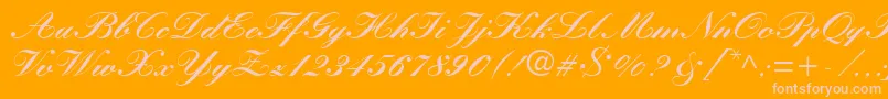 KuenstlerScriptLtBlack Font – Pink Fonts on Orange Background