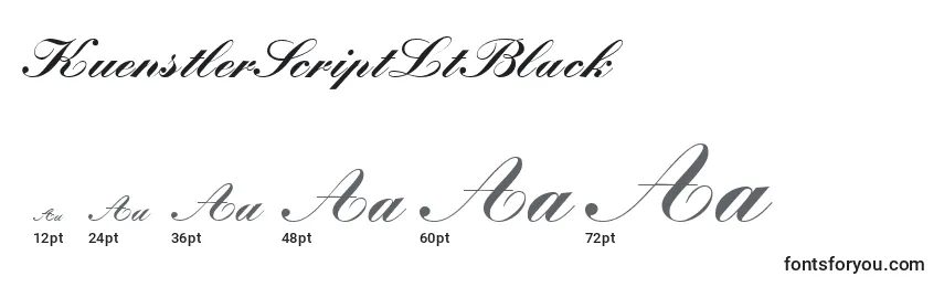 KuenstlerScriptLtBlack Font Sizes