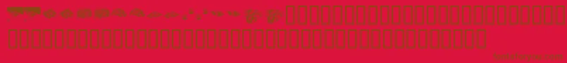 KrCrystalsBadgers-Schriftart – Braune Schriften auf rotem Hintergrund