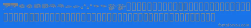 More about KrCrystalsBadgers Font KrCrystalsBadgers Font – Gray Fonts on Blue Background