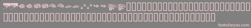 フォントKrCrystalsBadgers – 灰色の背景にピンクのフォント