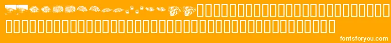 KrCrystalsBadgers-Schriftart – Weiße Schriften auf orangefarbenem Hintergrund