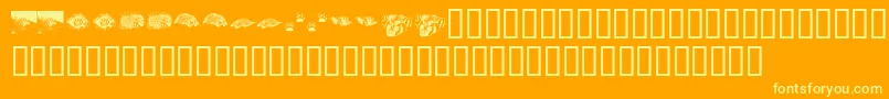 KrCrystalsBadgers Font – Yellow Fonts on Orange Background