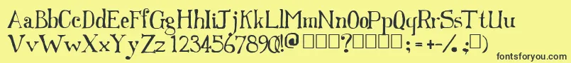 Franks Font – Black Fonts on Yellow Background