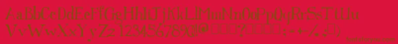 Franks-Schriftart – Braune Schriften auf rotem Hintergrund
