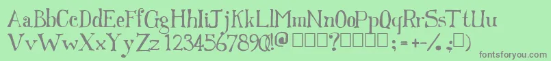 Franks Font – Gray Fonts on Green Background