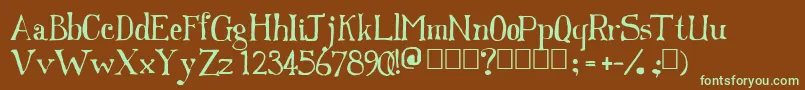 Franks Font – Green Fonts on Brown Background