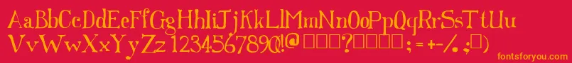 フォントFranks – 赤い背景にオレンジの文字