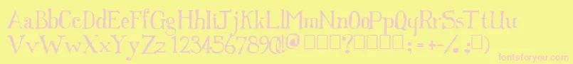 Franks Font – Pink Fonts on Yellow Background