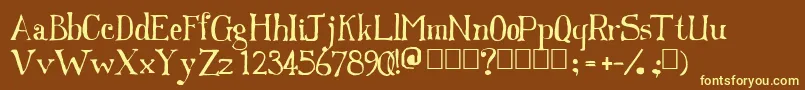 Franks Font – Yellow Fonts on Brown Background