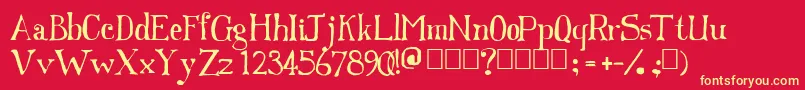 Franks Font – Yellow Fonts on Red Background