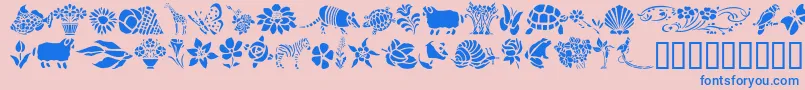 GeElementsOfNatureIi Font – Blue Fonts on Pink Background