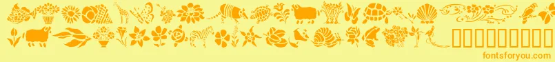 GeElementsOfNatureIi Font – Orange Fonts on Yellow Background
